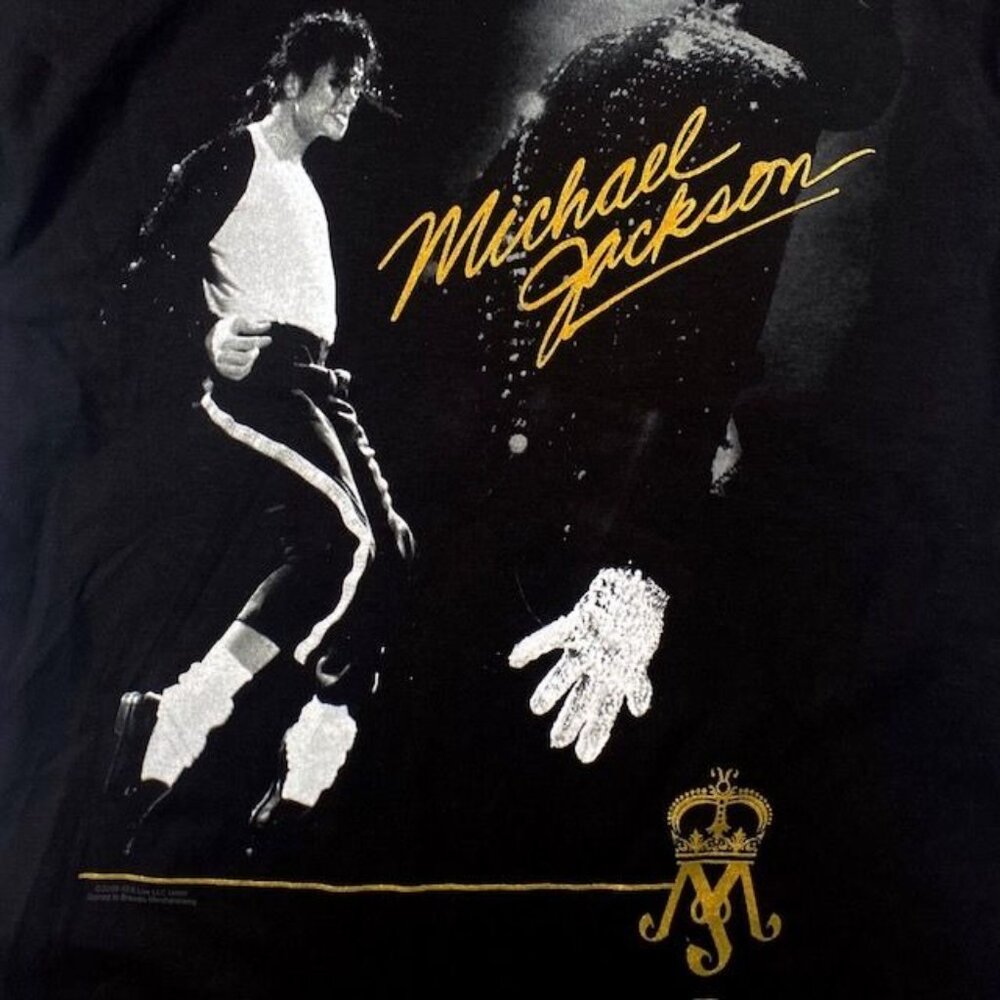 NWOT Michael Jackson Moonwalk Billie Jean Tee Shirt Black,  Size Small - Picture 2 of 3